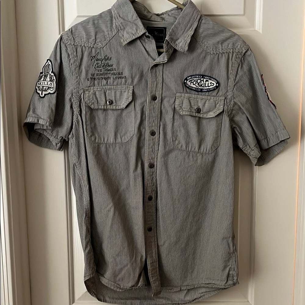 Men's Gray Short Sleeve Shirt